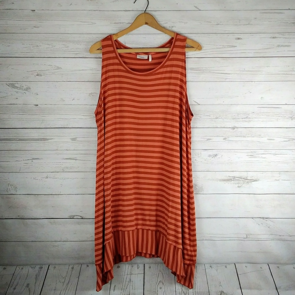 LOGO by Lori Goldstein Sleeveless Striped Tunic